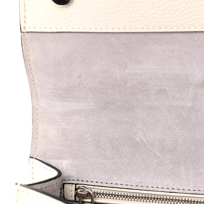 Miu Miu Goatskin Madras Soft Calf Crystal Embellished Shoulder Bag Bianco 11 of 11