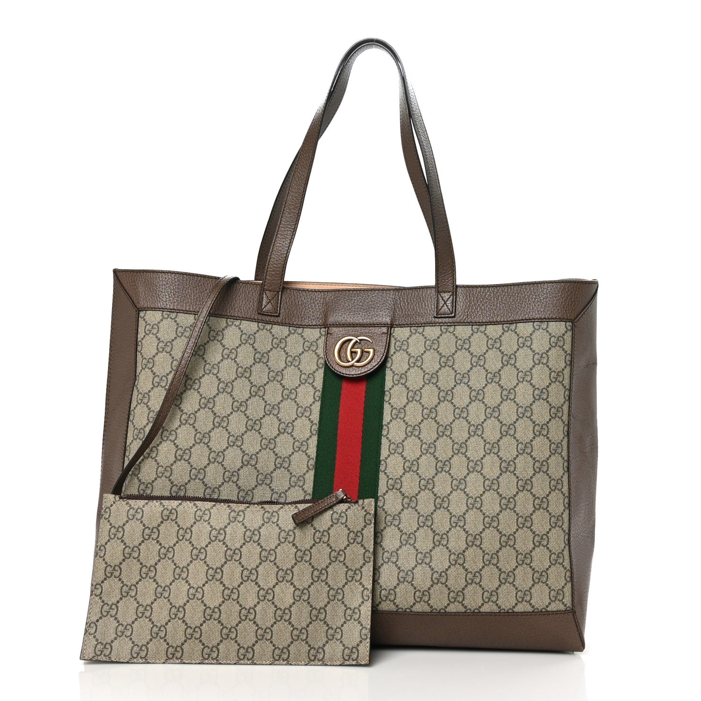 GG Supreme Monogram Web Ophidia Tote Brown