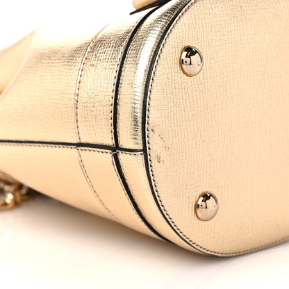 Salvatore Ferragamo Metallic Calfskin Vara Bow Bucket Bag Gold 7 of 8