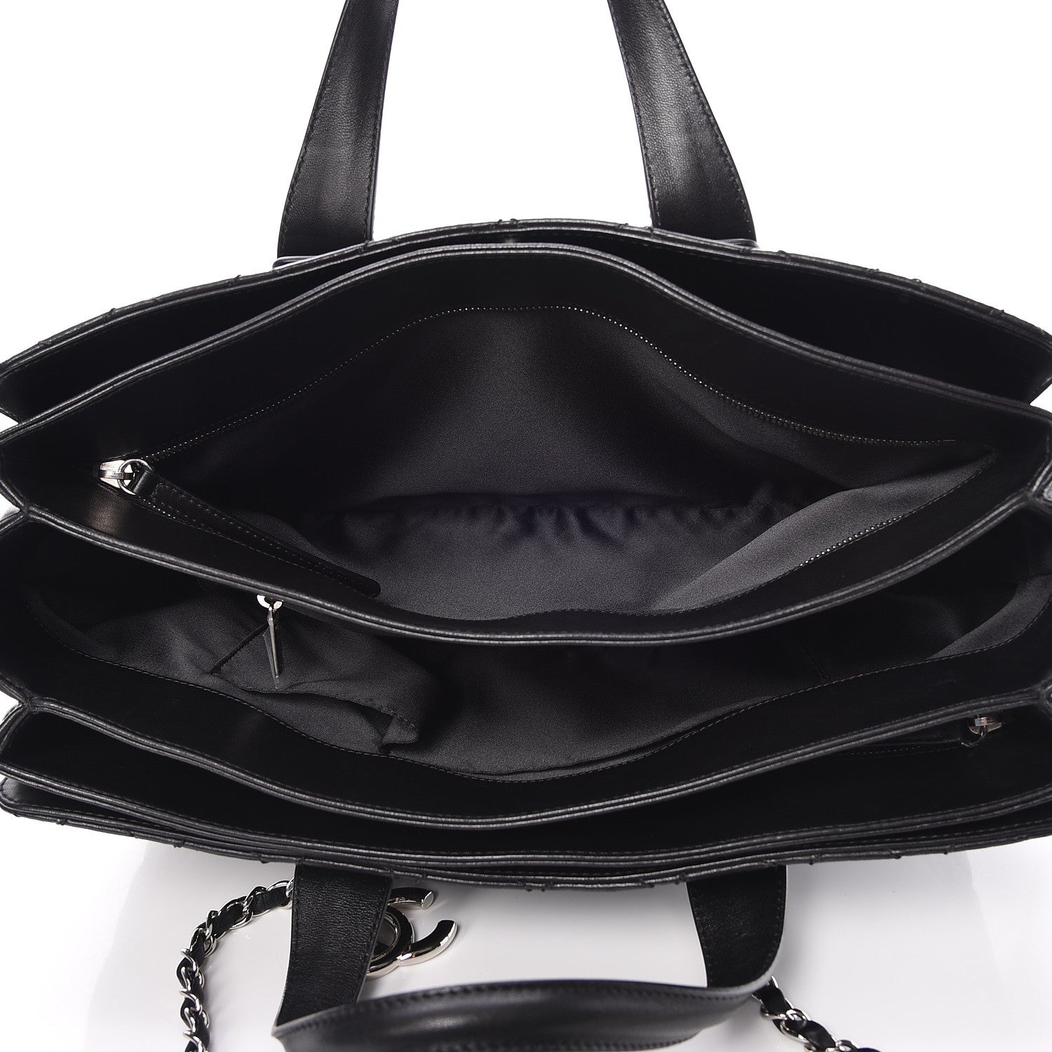 Chanel Lambskin Quilted Large Easy Carry Shopping Tote Black 5 of 8