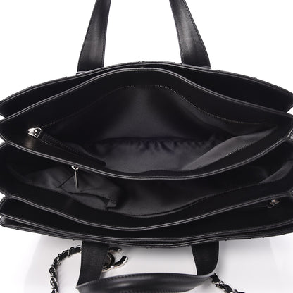 Chanel Lambskin Quilted Large Easy Carry Shopping Tote Black 5 of 8