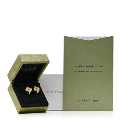 Van Cleef & Arpels 18K Yellow Gold Vintage Alhambra Earrings 5 of 5
