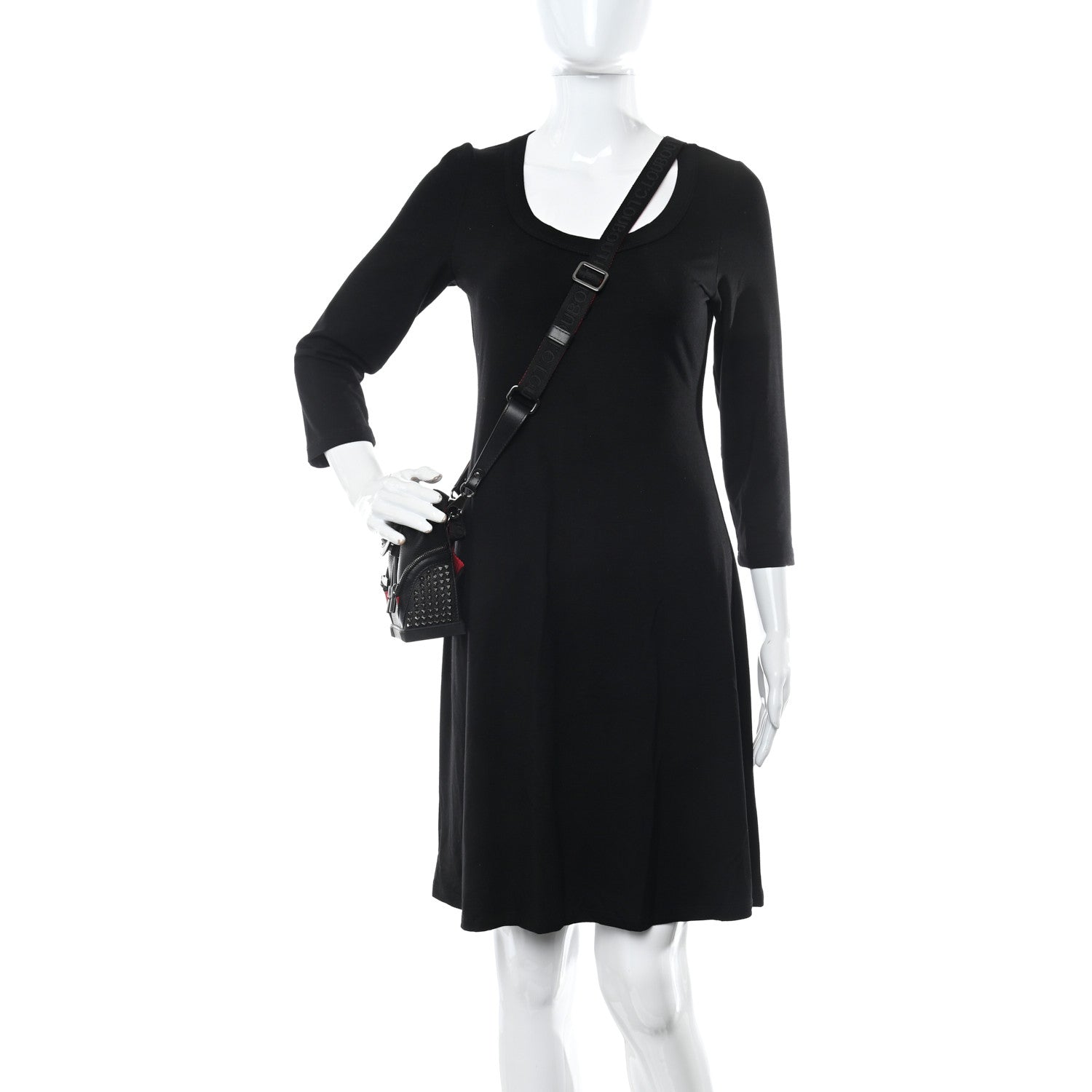 Christian Louboutin Calfskin Spiked Mini Explorafunk Keyring Bag Black 2 of 10