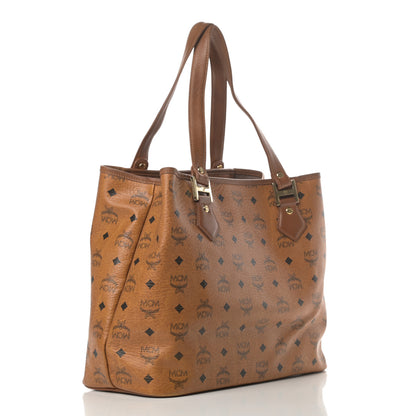 MCM Visetos Crocodile Embossed Shopper Tote Cognac 3 of 19