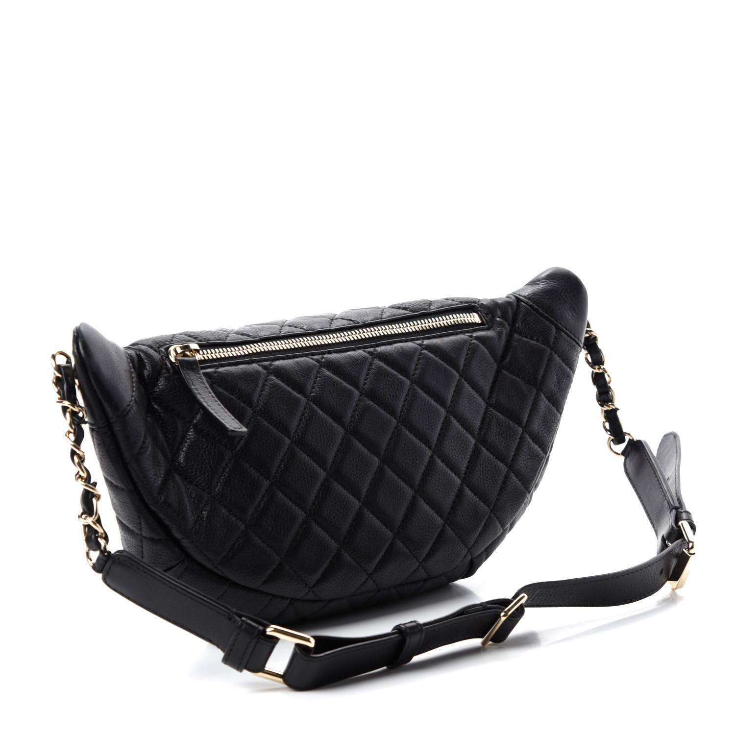Chanel Calfskin Quilted Banane Waist Bag Fanny Pack Black 3 of 10