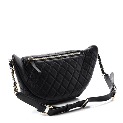 Chanel Calfskin Quilted Banane Waist Bag Fanny Pack Black 3 of 10