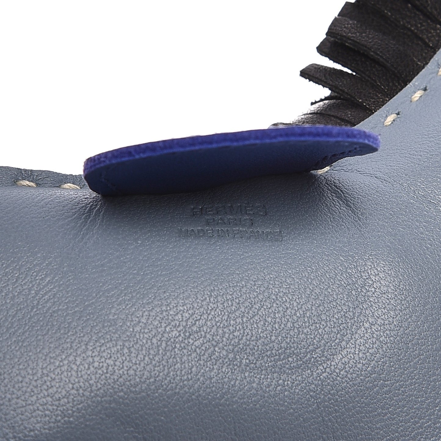 Milo Lambskin Grigri Rodeo Horse Bag Charm MM Bleu Lin Electrique Bleu Noir