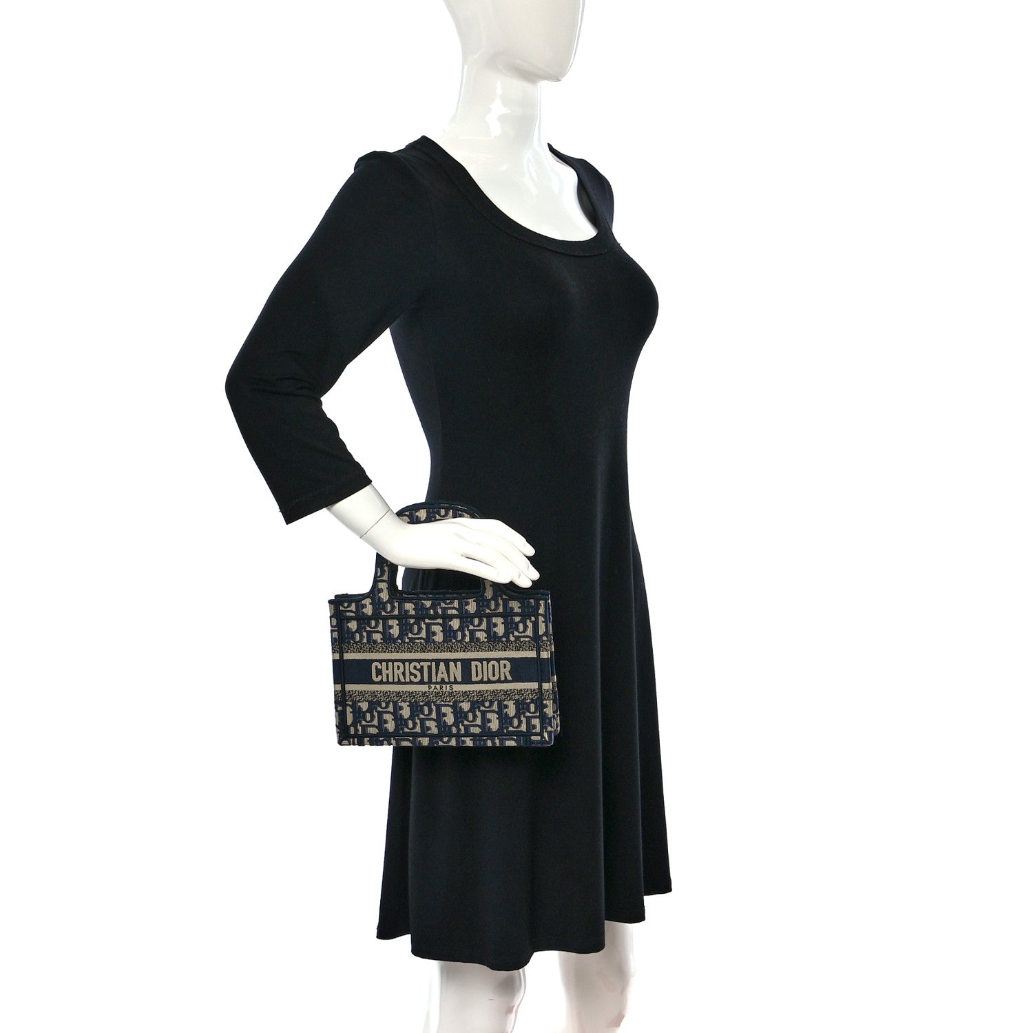 Christian Dior Oblique Mini Book Tote Blue Multicolor 2 of 11