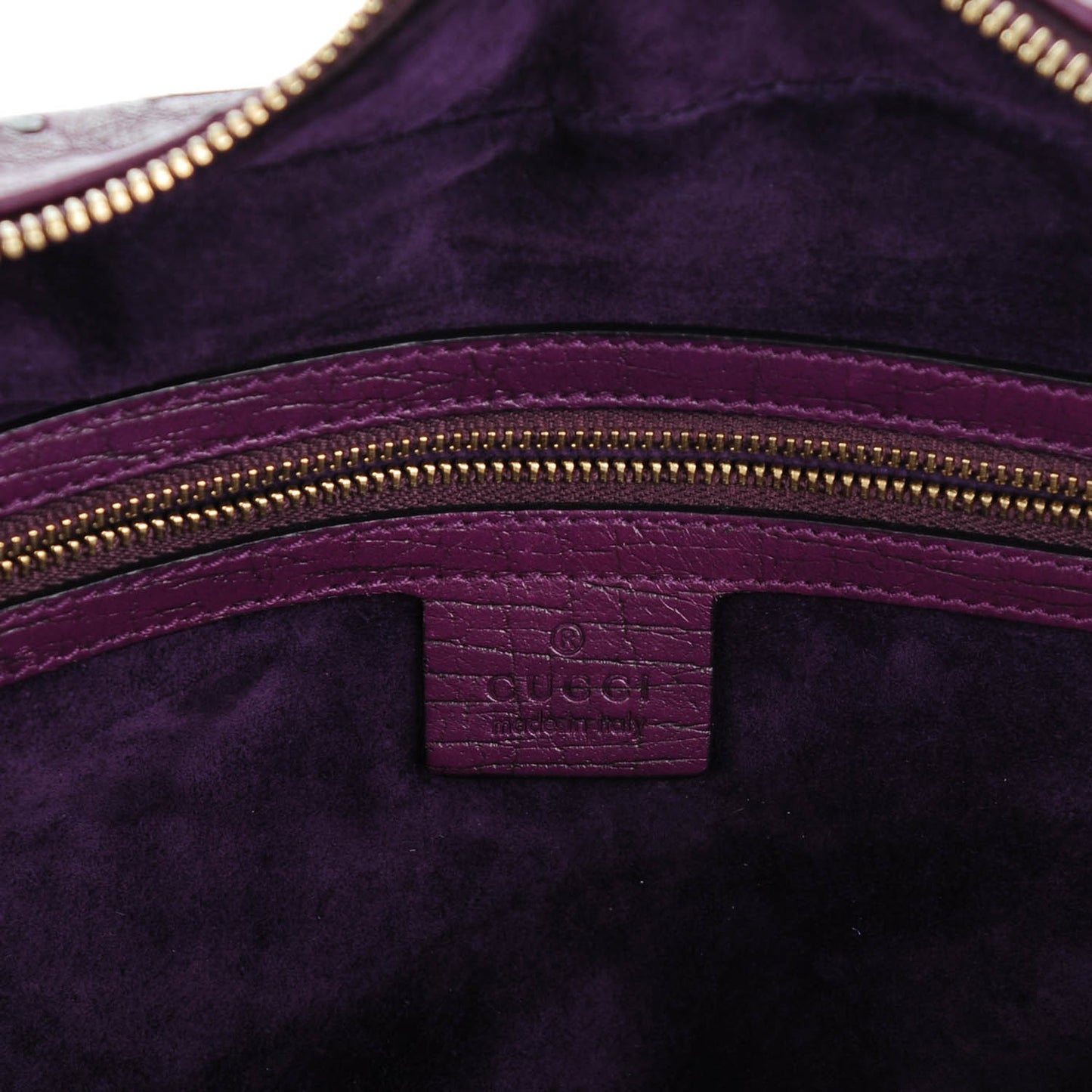Ostrich Horsebit Chain Satchel Purple