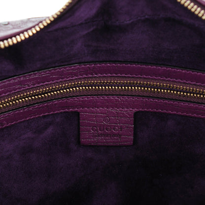 Gucci Ostrich Horsebit Chain Satchel Purple 6 of 7