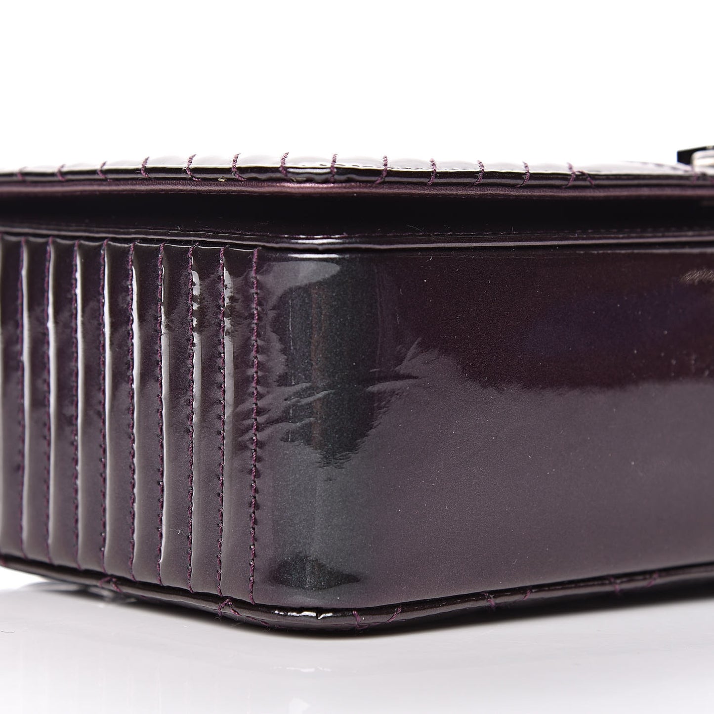 Iridescent Patent Quilted Medium Coco Boy Flap Purple