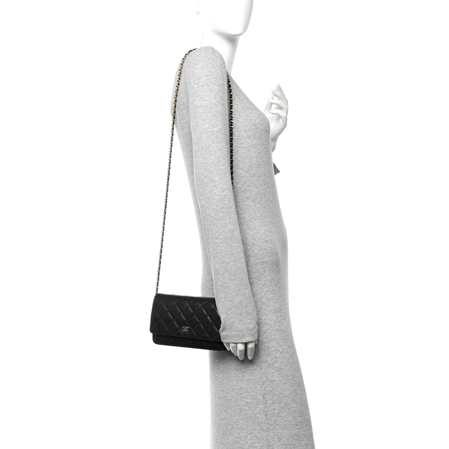Chanel Caviar Quilted Wallet On Chain WOC Black 2 of 10