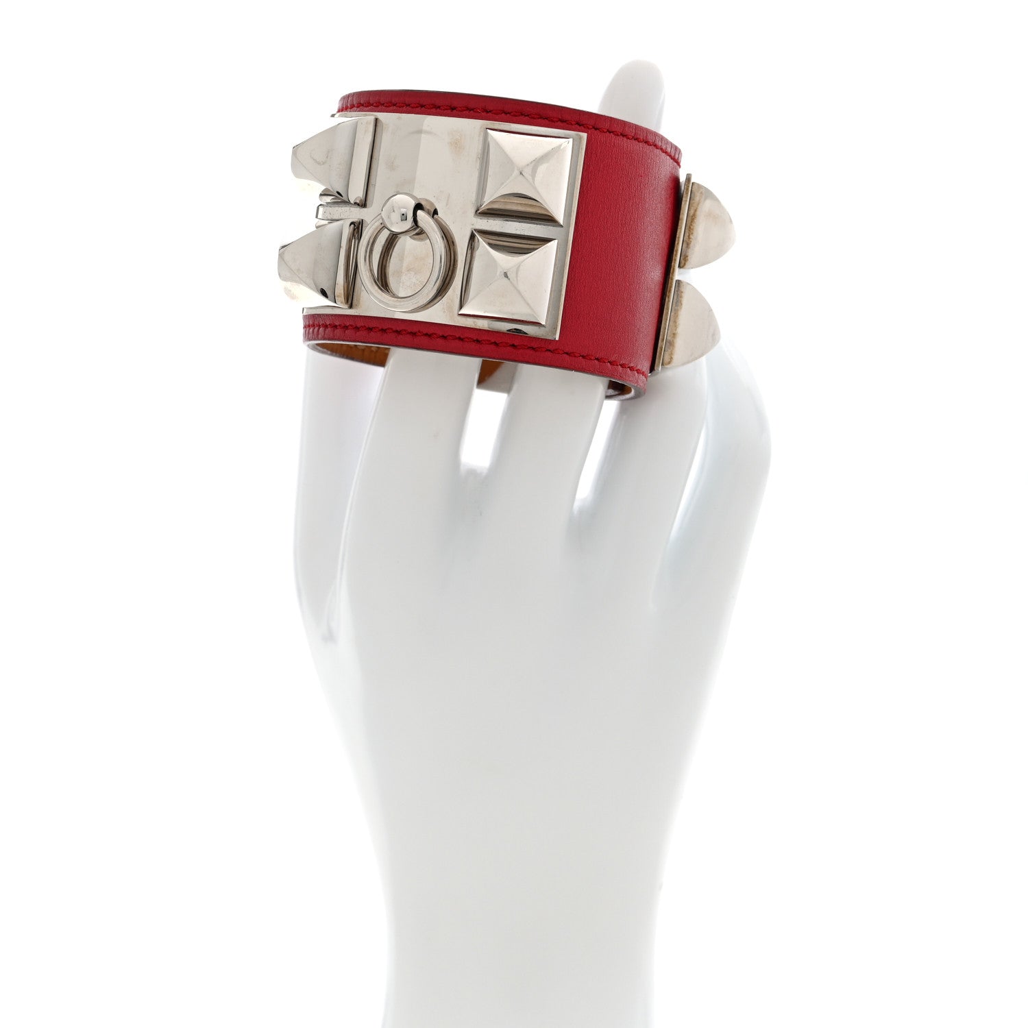 Hermes Box Collier de Chien CDC Bracelet  Rouge Vif 2 of 5