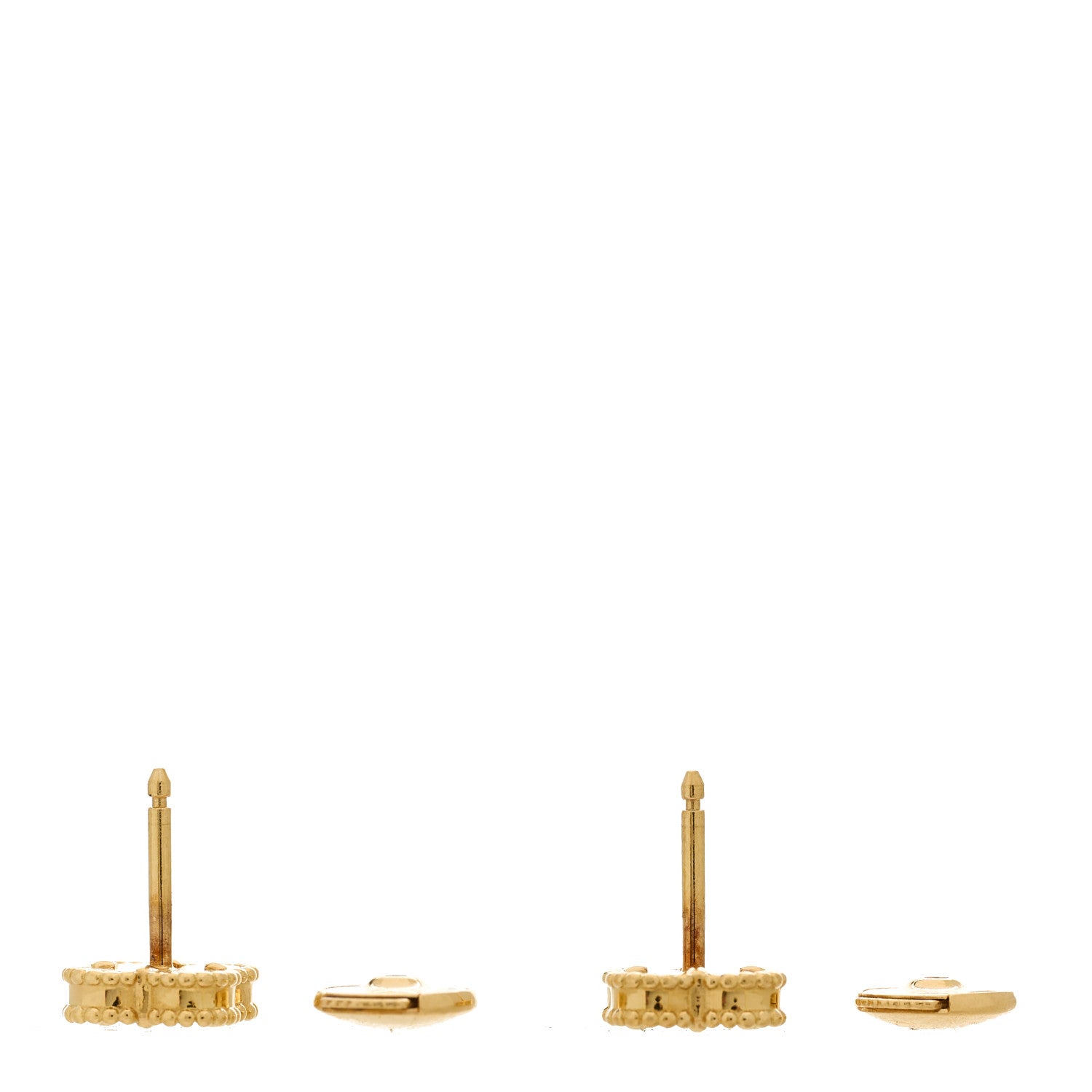 Van Cleef & Arpels 18K Yellow Gold Black Onyx Sweet Alhambra Earrings 3 of 5