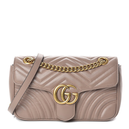 Gucci Calfskin Matelasse Small GG Marmont Shoulder Bag Porcelain Rose 1 of 8