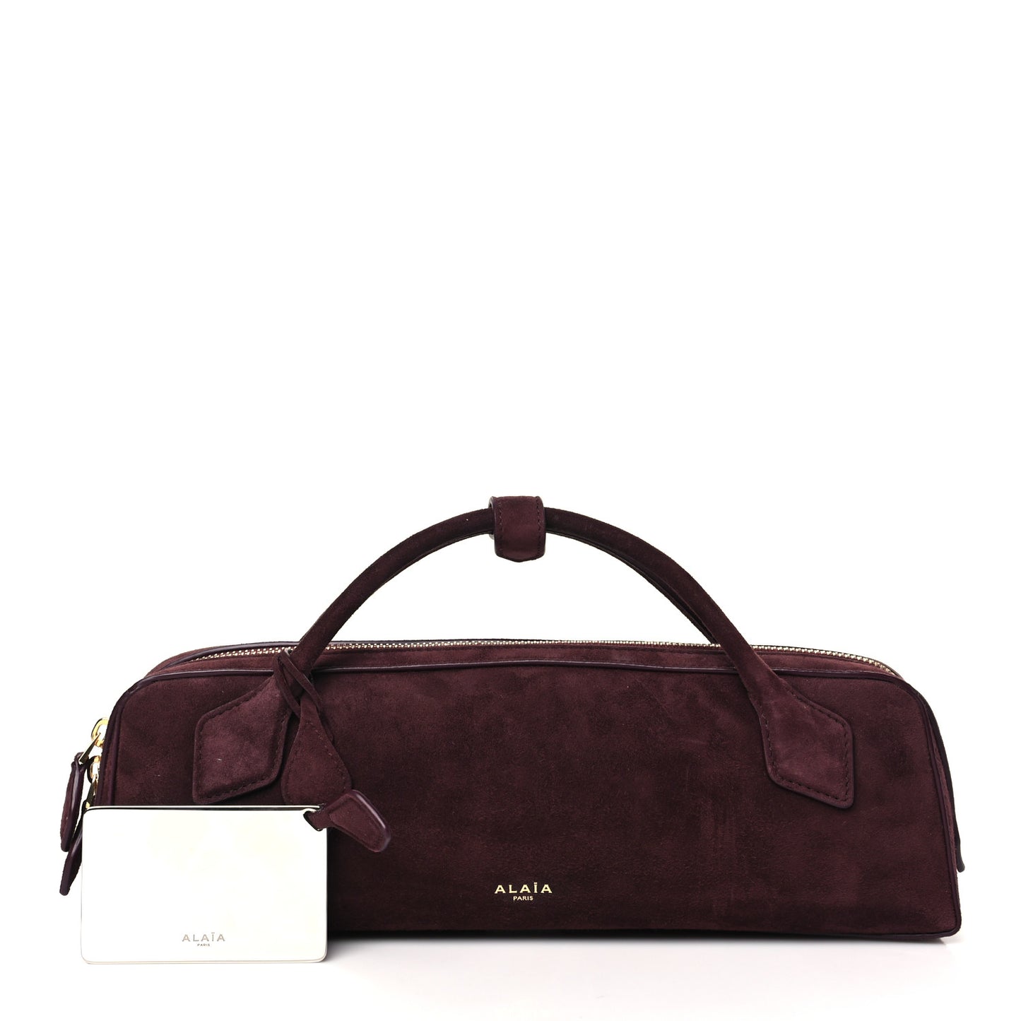 Suede Goatskin Teckel Clutch Rouge Grenat