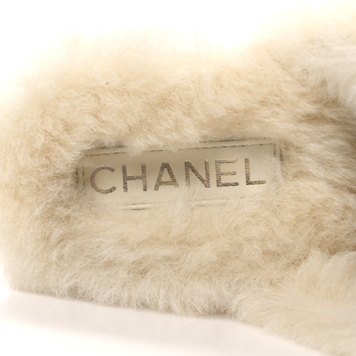 Chanel Suede Shearling CC Cap Toe Mules 41 Beige Black 10 of 10