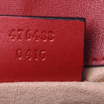 Gucci Calfskin Matelasse Super Mini GG Marmont Shoulder Bag Hibiscus Red 7 of 10