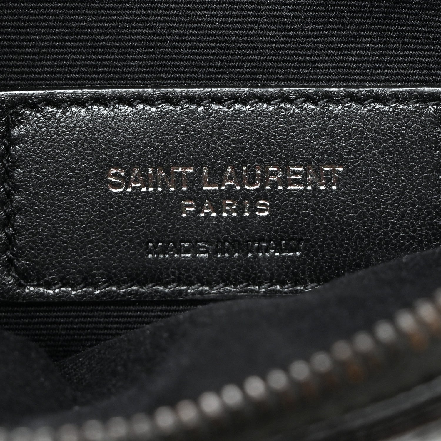Saint Laurent Grain De Poudre Chevron Monogram Bill Pouch Black 6 of 10
