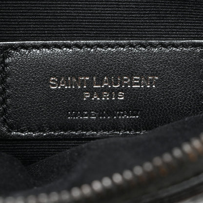 Saint Laurent Grain De Poudre Chevron Monogram Bill Pouch Black 6 of 10