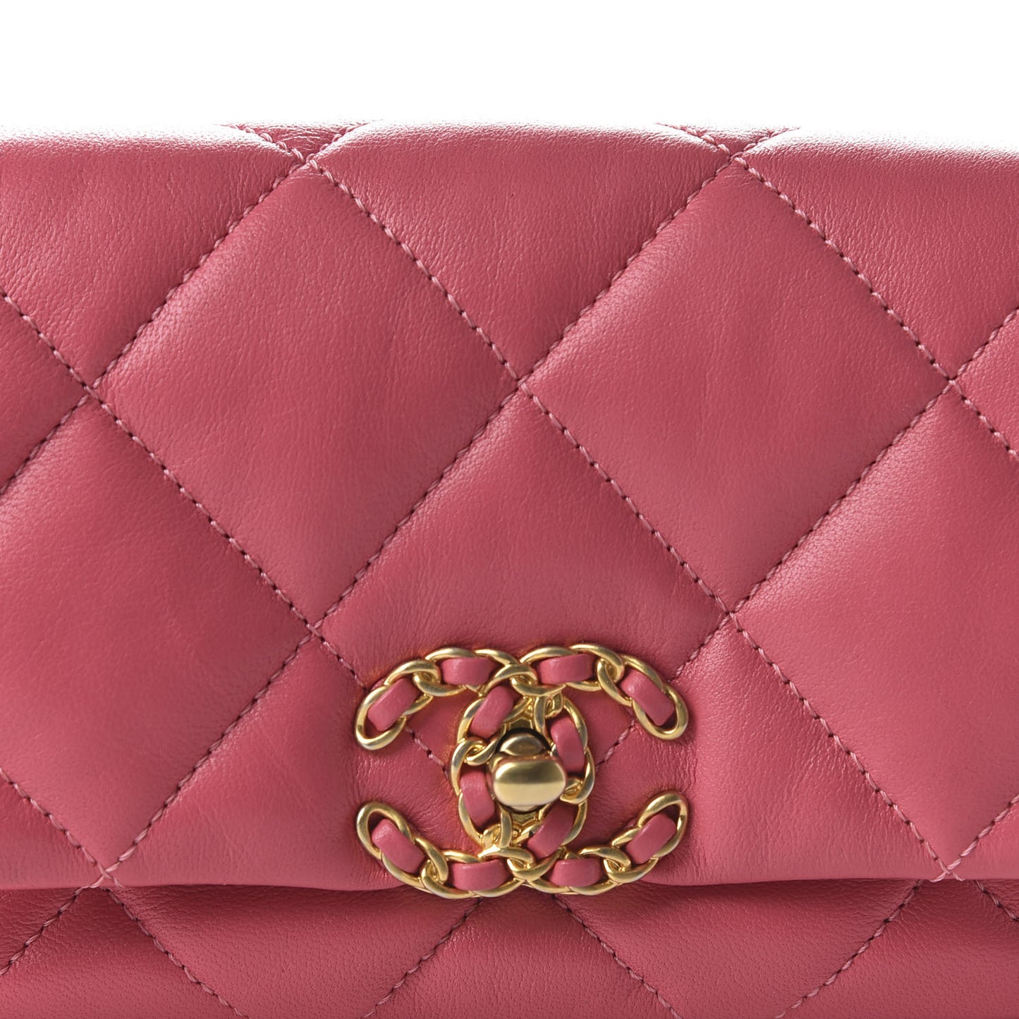 Lambskin Quilted 19 Waist Bag Pink