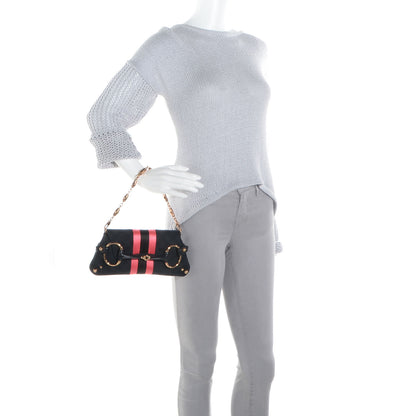 Gucci Monogram Horsebit Web Clutch Black 2 of 7
