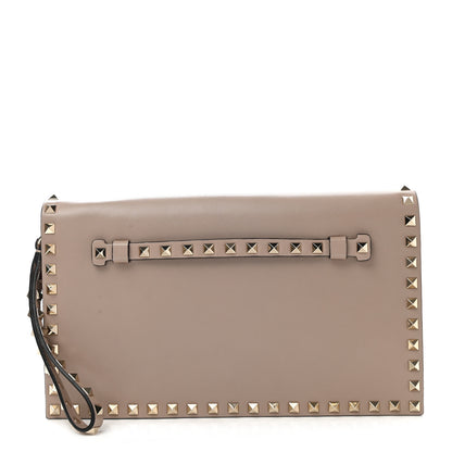 Valentino Garavani Nappa Rockstud Wristlet Clutch Poudre 1 of 8