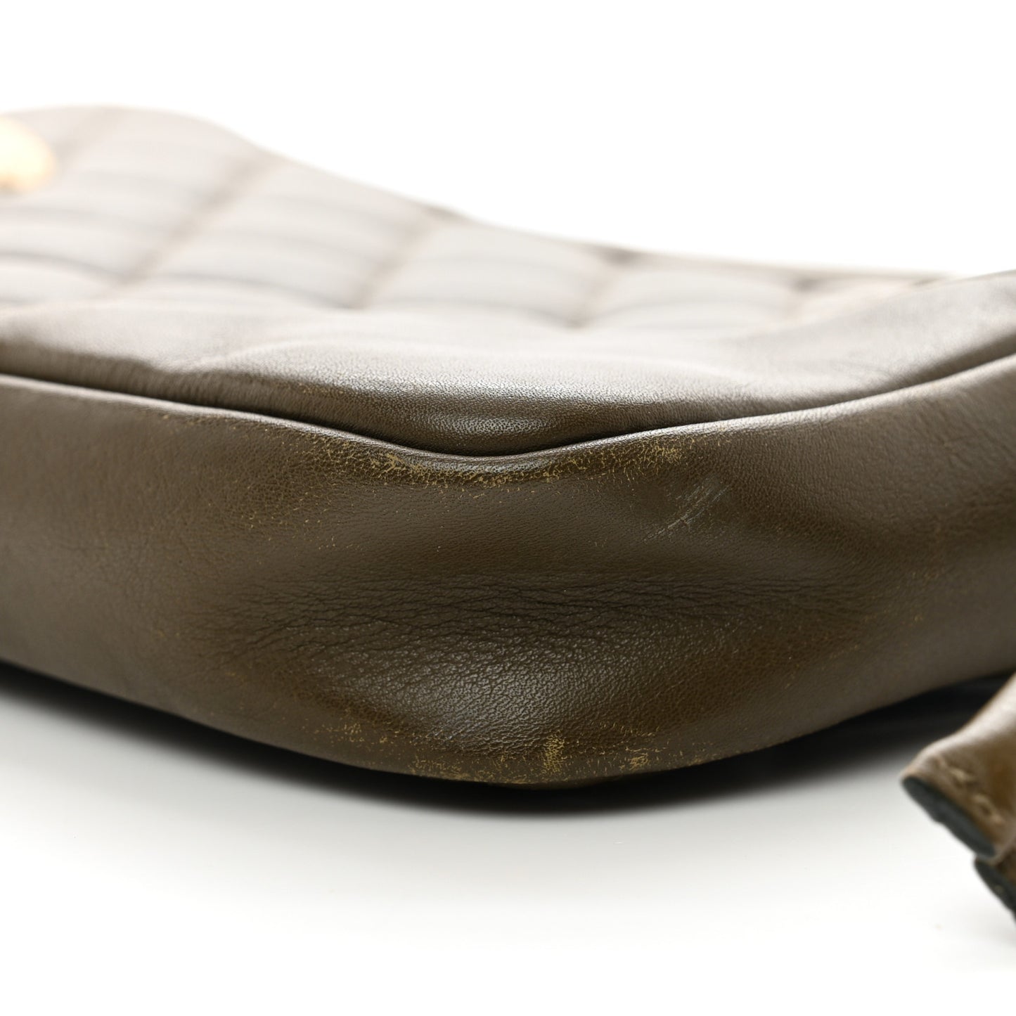 Calfskin Python Quilted Cambon CC Pochette Khaki