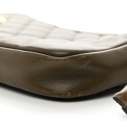 Chanel Calfskin Python Quilted Cambon CC Pochette Khaki 10 of 12