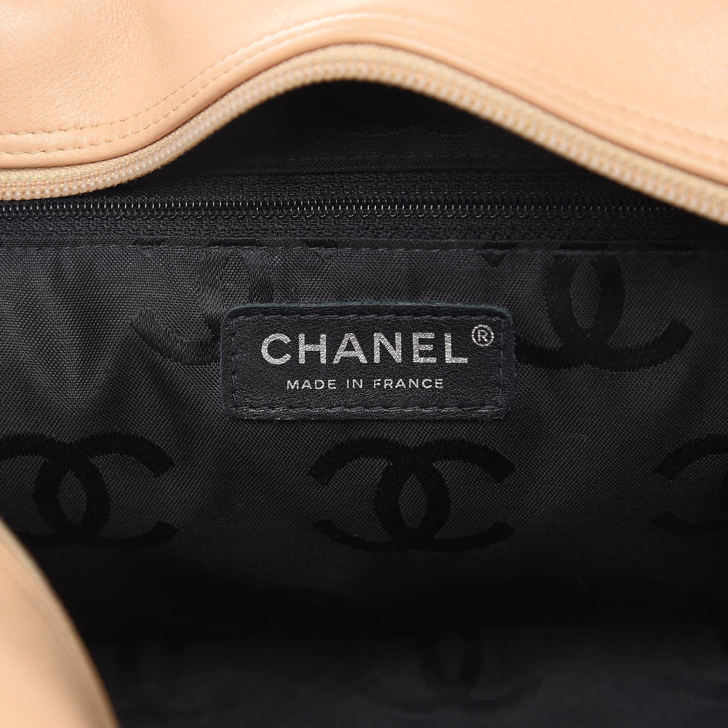 Chanel Calfskin Quilted Large Cambon Bowler Beige Black 6 of 16