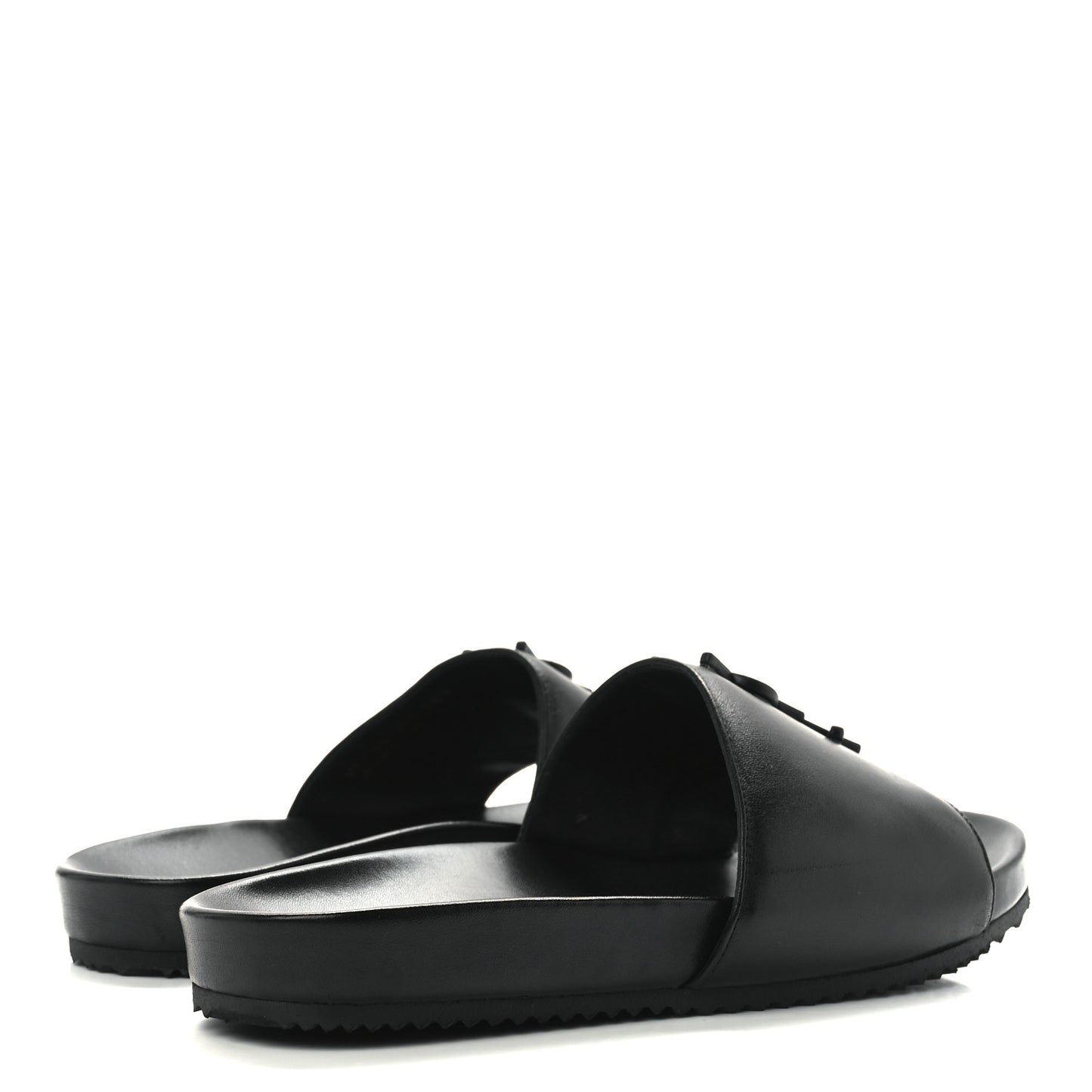 Calfskin Monogram Jimmy Joan Slide Sandals 38.5 Black
