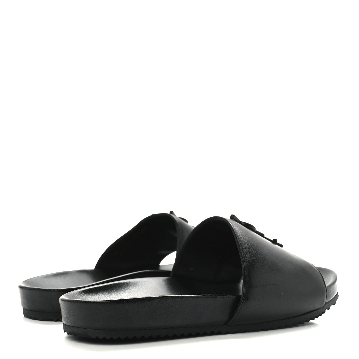 Saint Laurent Calfskin Monogram Jimmy Joan Slide Sandals 38.5 Black 4 of 9