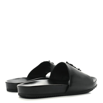 Saint Laurent Calfskin Monogram Jimmy Joan Slide Sandals 38.5 Black 4 of 9