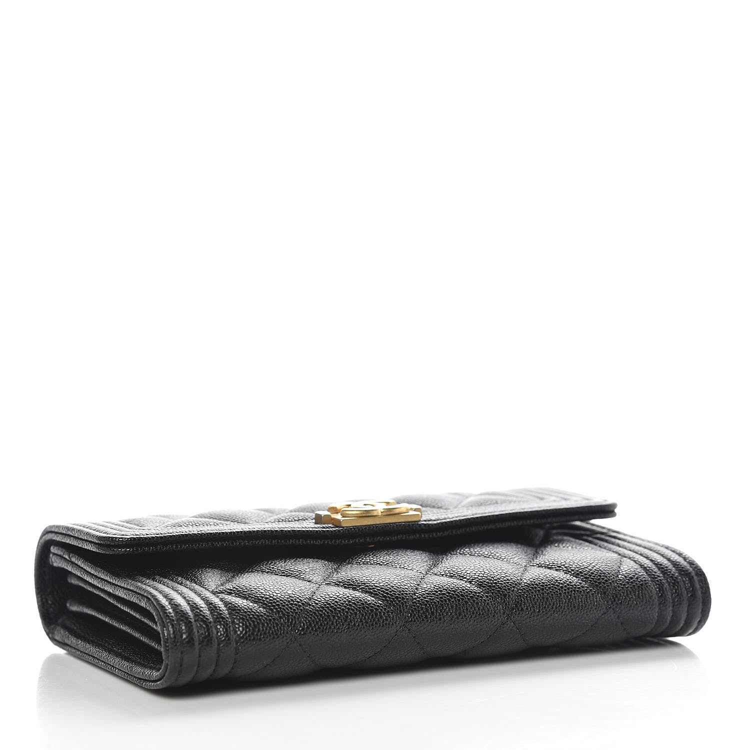 Chanel Caviar Quilted Medium Boy Flap Wallet Black 4 of 9