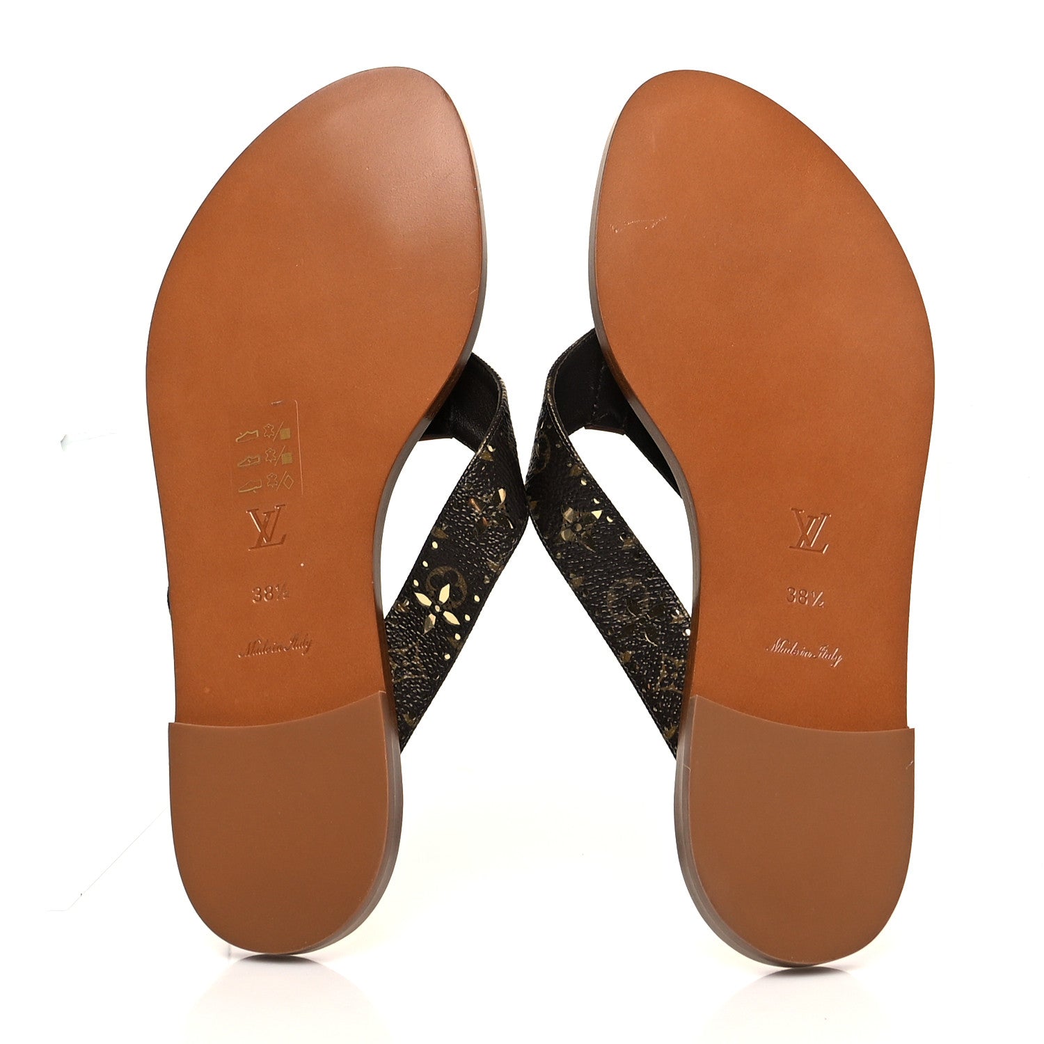Louis Vuitton Monogram Sunny Flat Thong Sandals 38.5 Brown 5 of 10