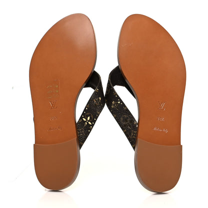 Louis Vuitton Monogram Sunny Flat Thong Sandals 38.5 Brown 5 of 10