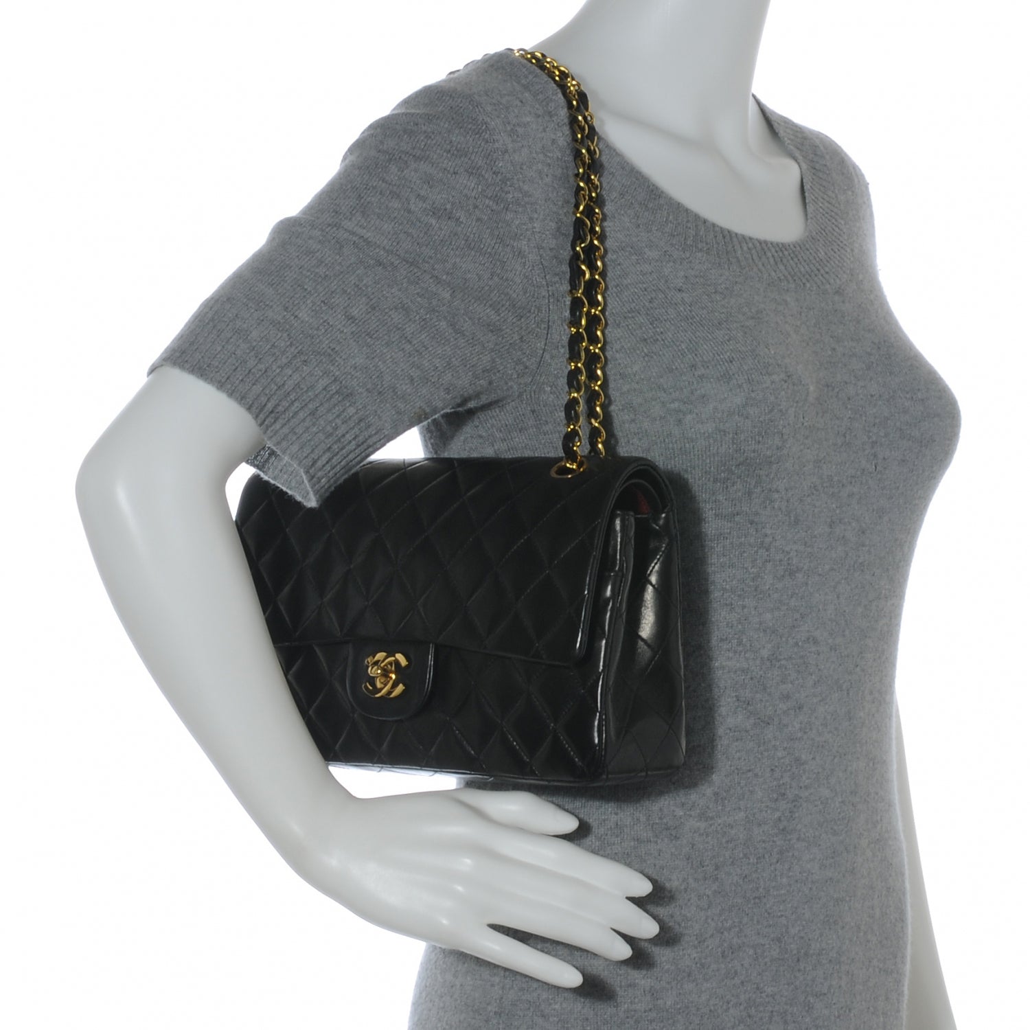 Chanel Lambskin Medium Double Flap Black 2 of 7