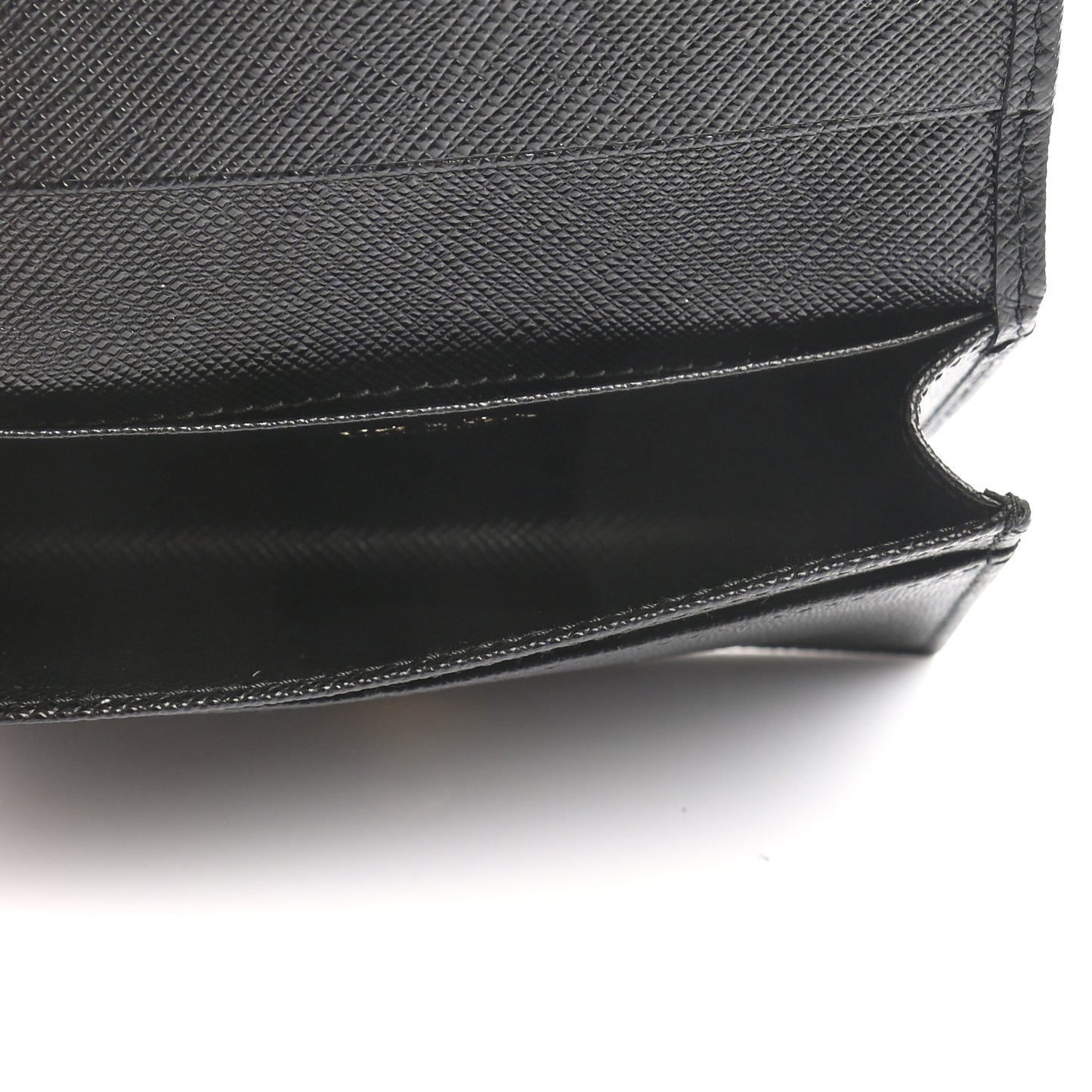 Saffiano Metal Bi-Fold Card Holder Wallet Black