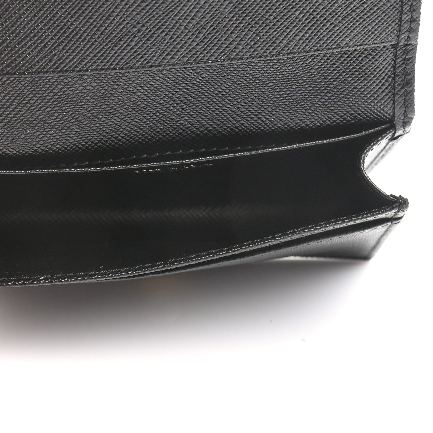 Prada Saffiano Metal Bi-Fold Card Holder Wallet Black 5 of 8