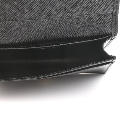 Prada Saffiano Metal Bi-Fold Card Holder Wallet Black 5 of 8