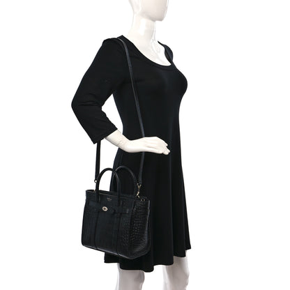 Mulberry Crocodile Embossed Mini Zipped Bayswater Black 2 of 8