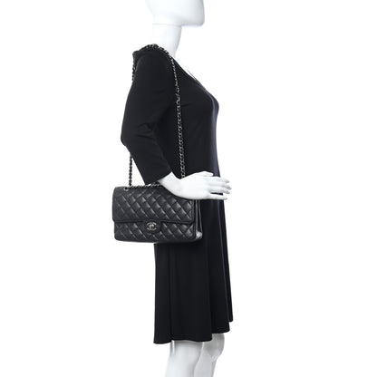 Chanel Caviar Quilted Medium Double Flap Black 2 of 12
