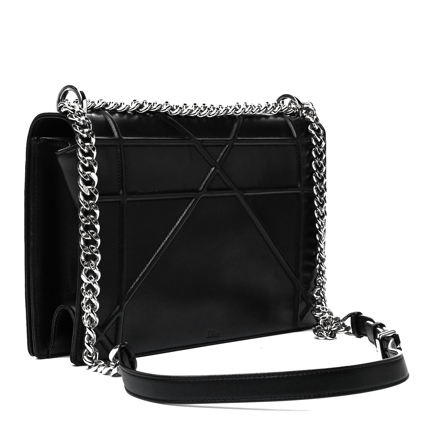 Lambskin Large Diorama Flap Bag Black