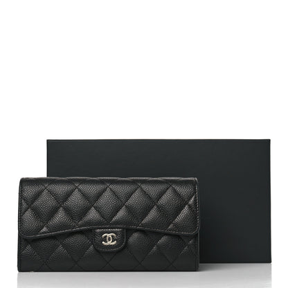 Chanel Caviar Quilted Large Gusset Flap Wallet Black 11 of 11