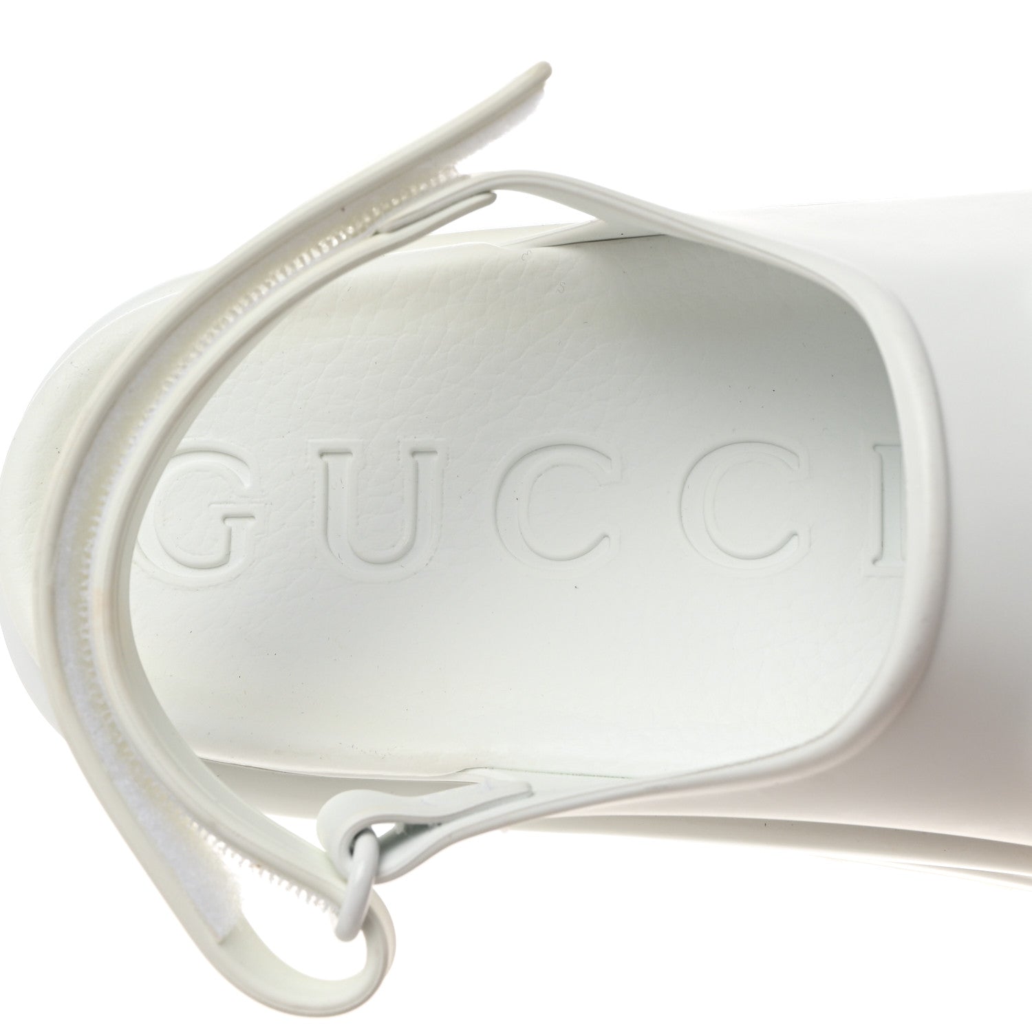Gucci Soft Rubber Horsebit Touch Womens Strapped Sandals 38 Great White 7 of 9
