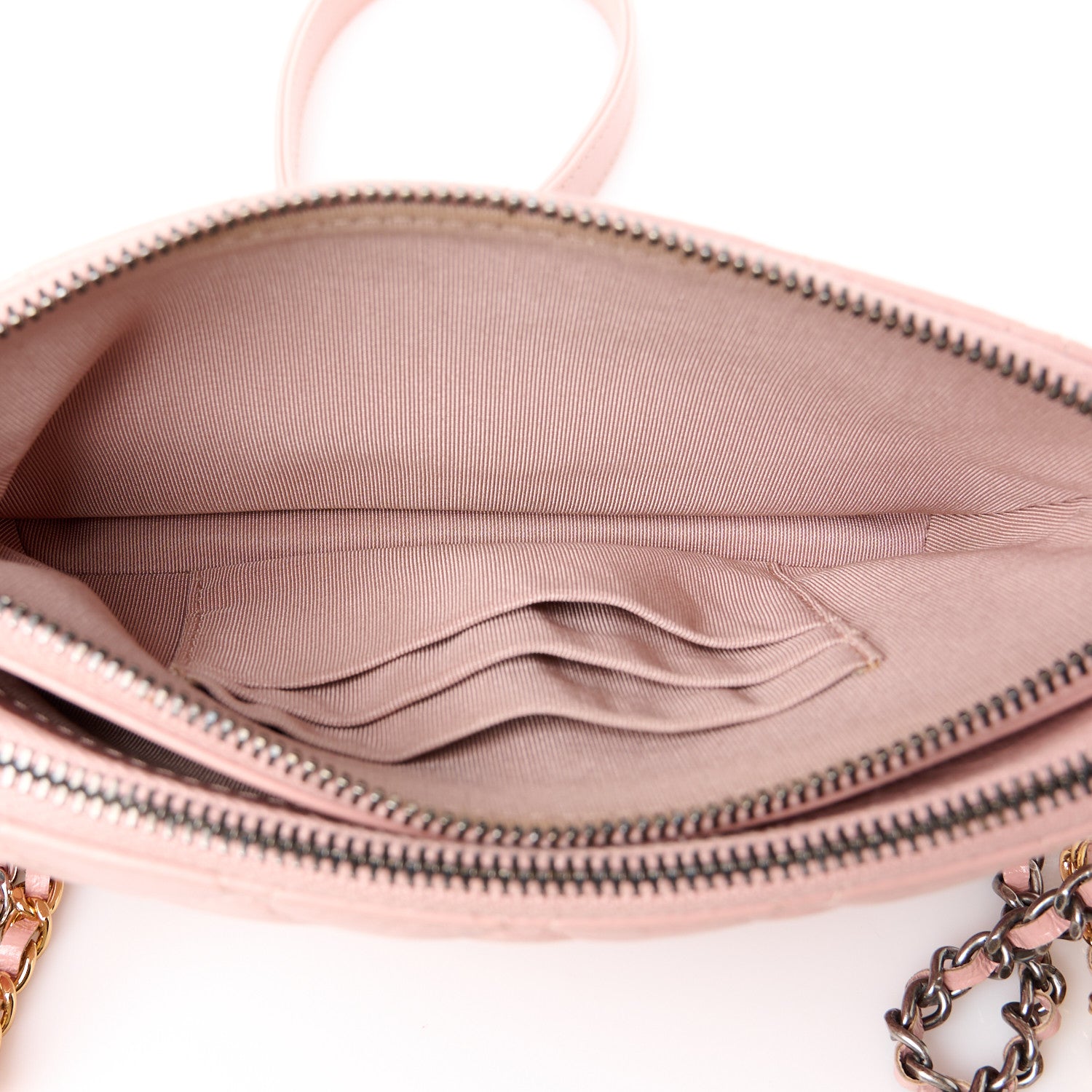 Chanel Aged Calfskin Quilted Small Gabrielle Clutch With Chain Light Pink 6 of 14