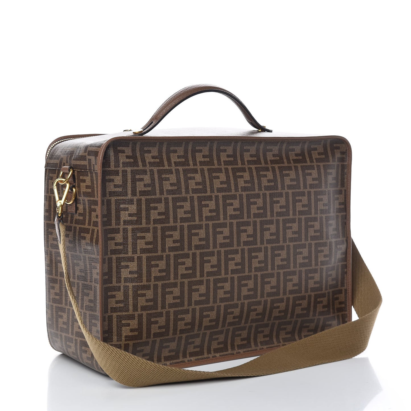 Glazed Fabric FF 1974 Karligraphy Large Travel Bag Tobacco