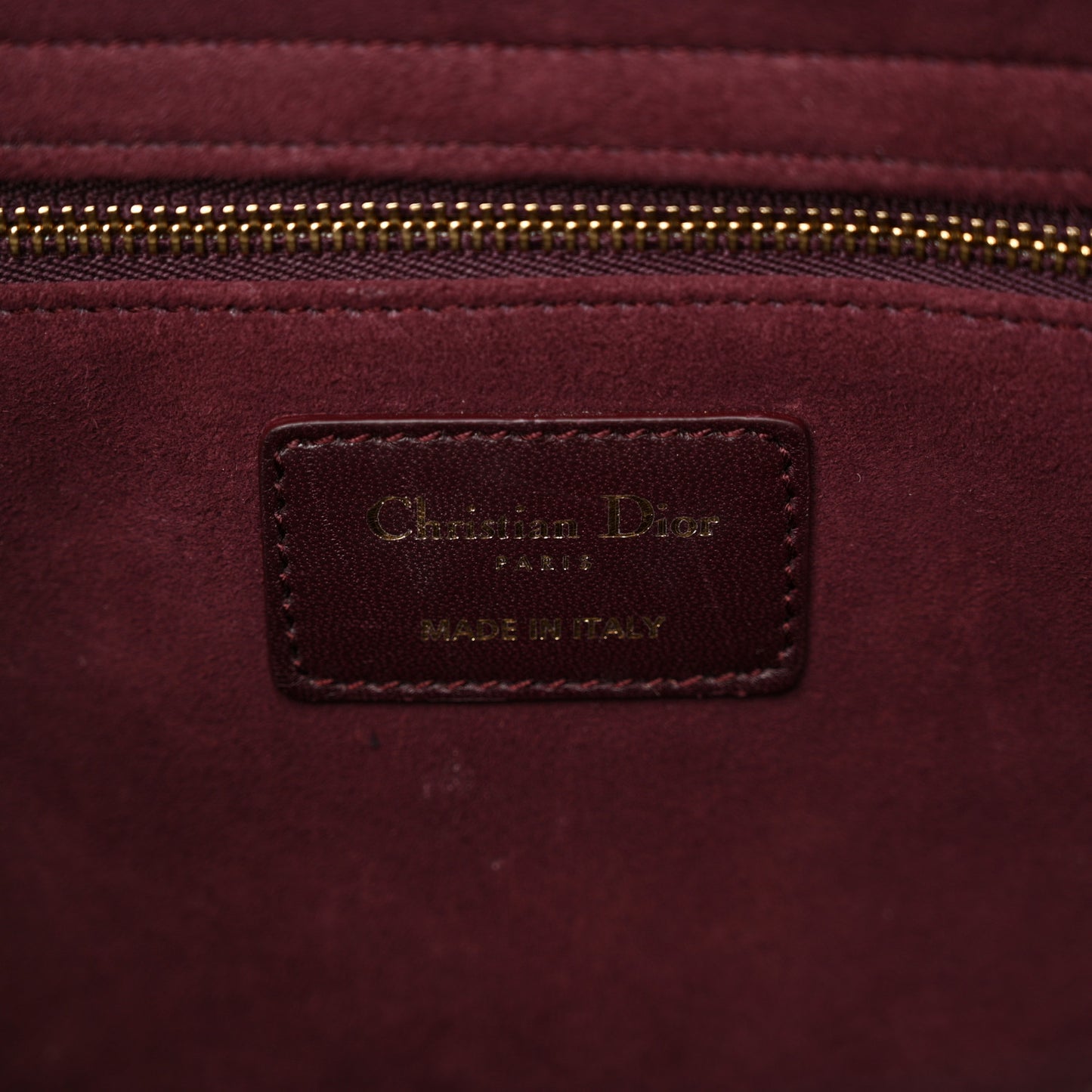 Lambskin Cannage Large Lady Dior Burgundy