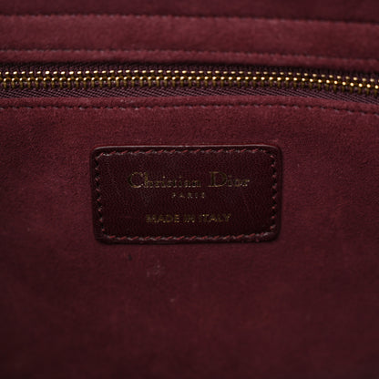 Christian Dior Lambskin Cannage Large Lady Dior Burgundy 6 of 13