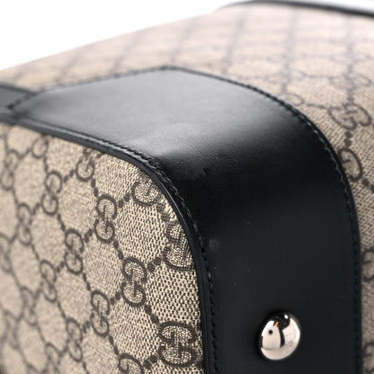 Gucci GG Supreme Monogram Selleria Calfskin Medium Duffle Beige Ebony Black 8 of 11